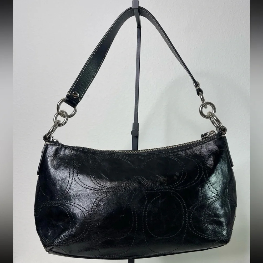 Coach Black Patented Leather Crossbody Bag EUC